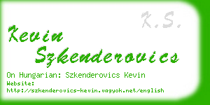 kevin szkenderovics business card